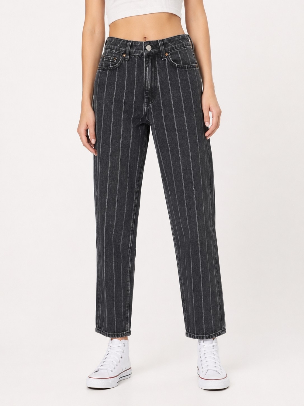 Pacsun Mom Jean Black Pinstripe Women’s 24